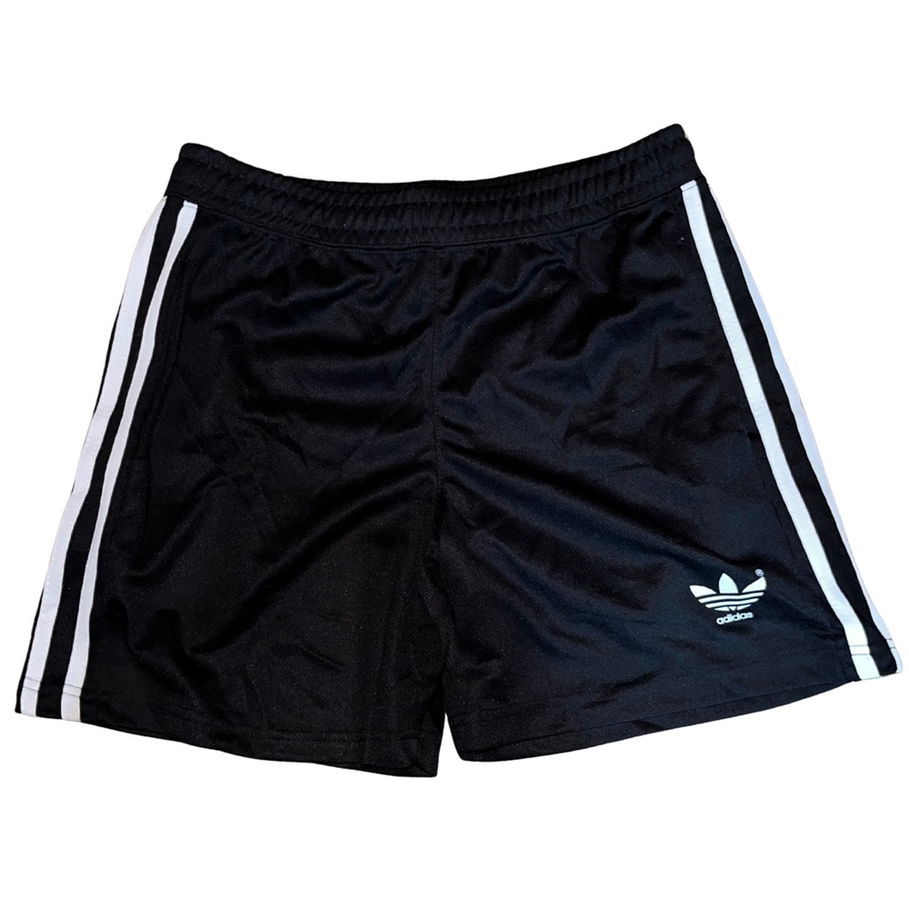 Adidas Originals Trefoil Shorts Mens Medium Black White 3 Stripe Athletic Mesh